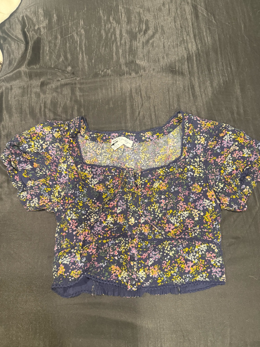 Navy Floral Top